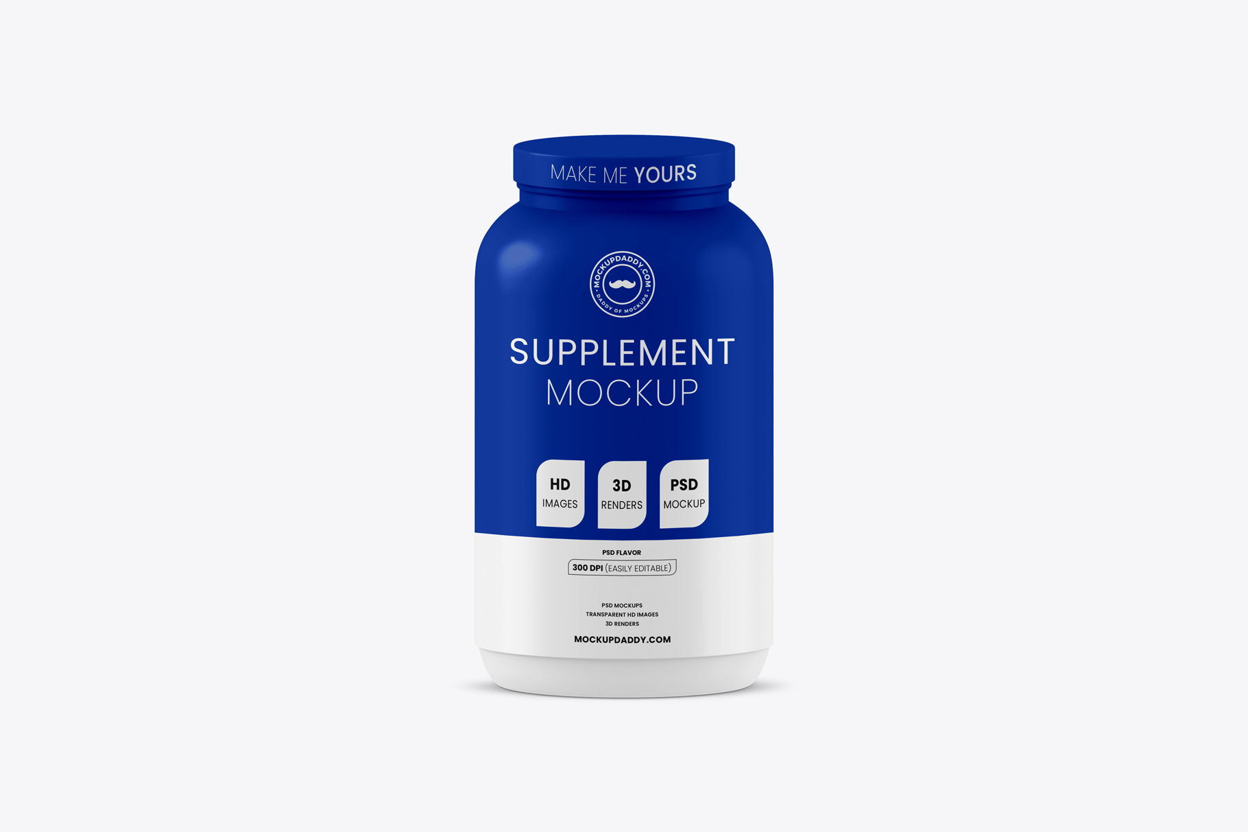 2 Lbs Jar Supplement Mockup - Mockup Daddy