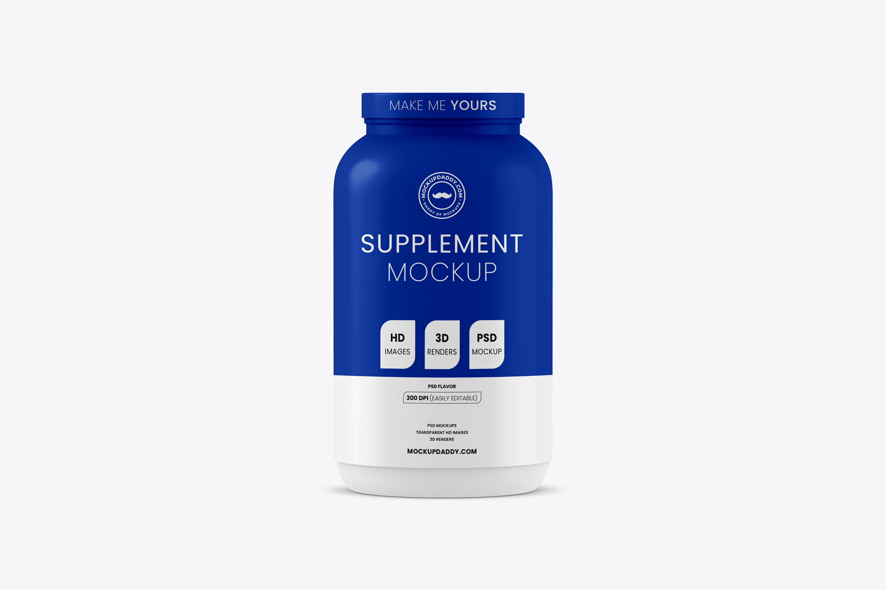 2 Lbs Supplement Powder Container PSD Mockup 