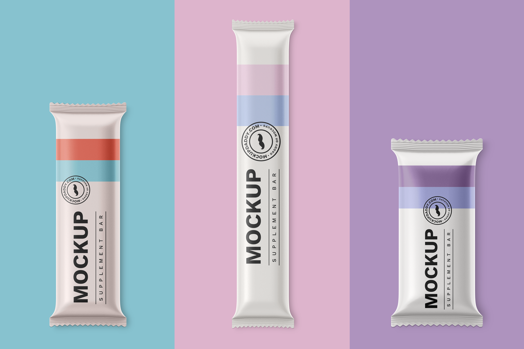 Three different size Protein Bar mockups.