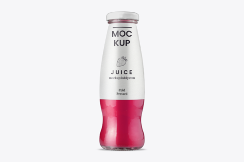 Glass Juice Bottle Label Mockup Design