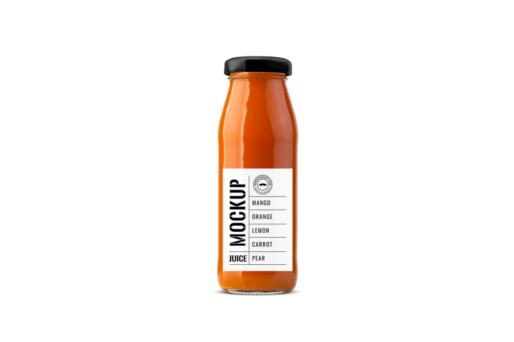 Download Realistic Glass Juice Bottles Mockup - Mockup Daddy