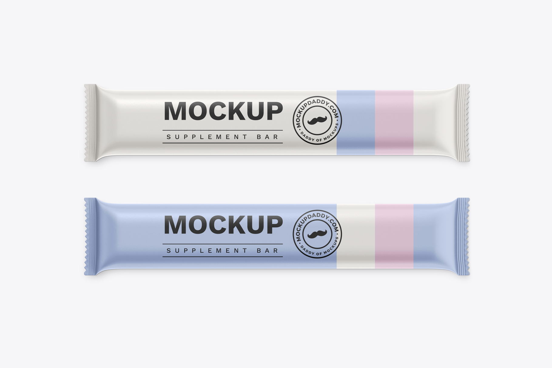 Protein Bar Packaging Psd mockup in white and blue color