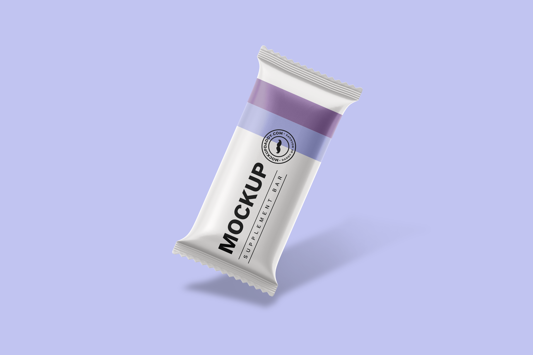 Small Protein bar Mockup on blue background