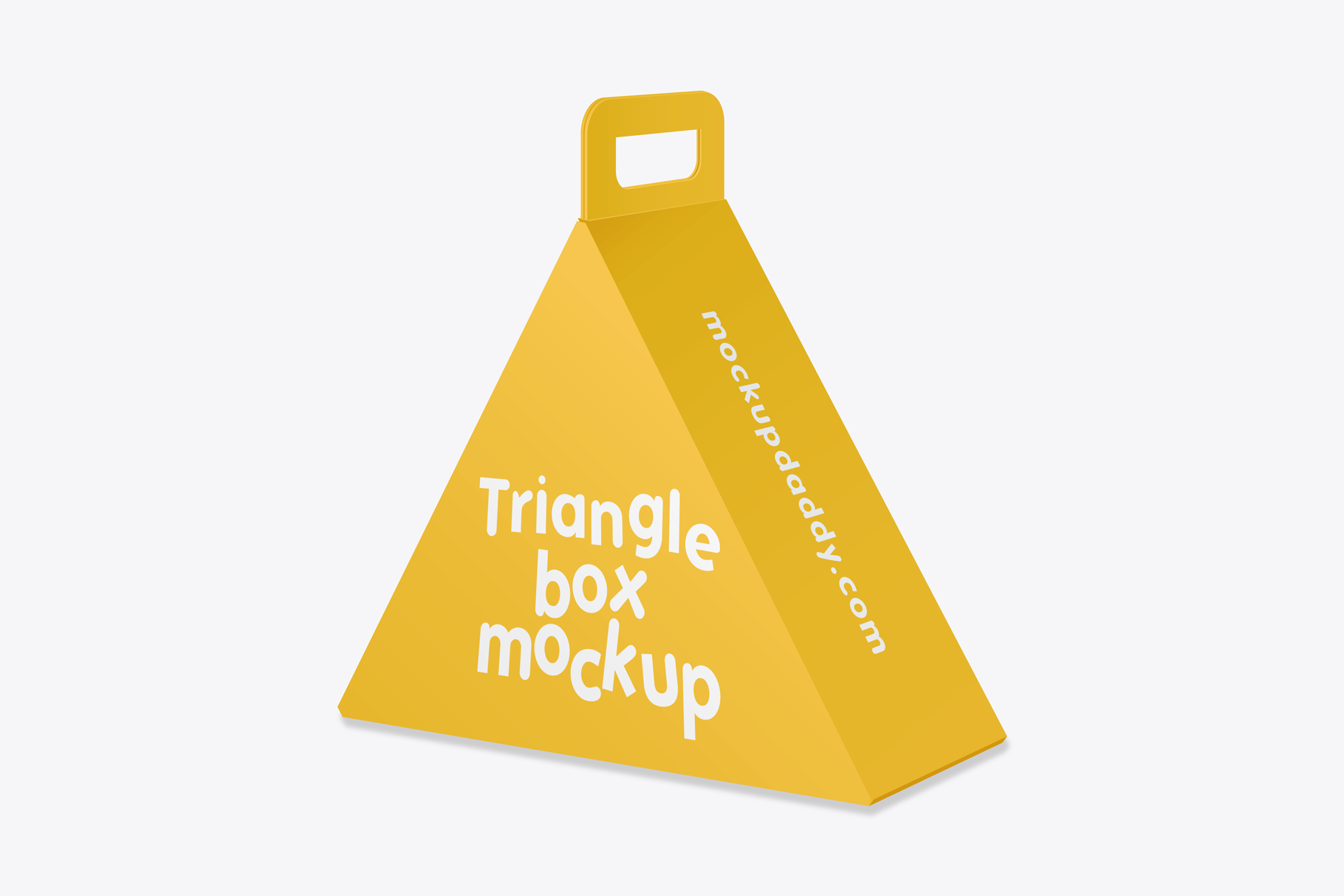 Triangle-Box-Mockup in yellow color