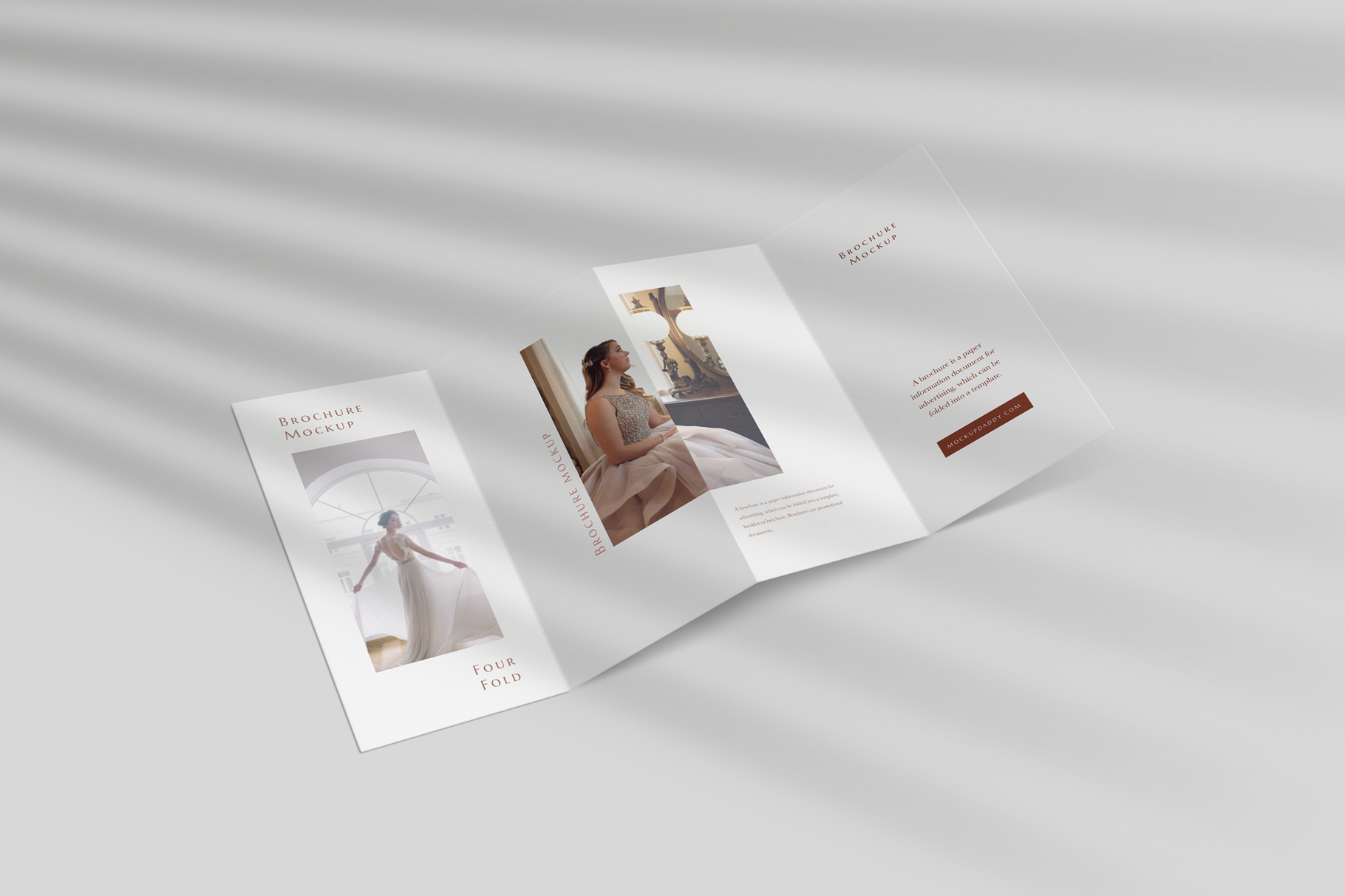 Editable DL tri-fold brochure mockup, geometric design