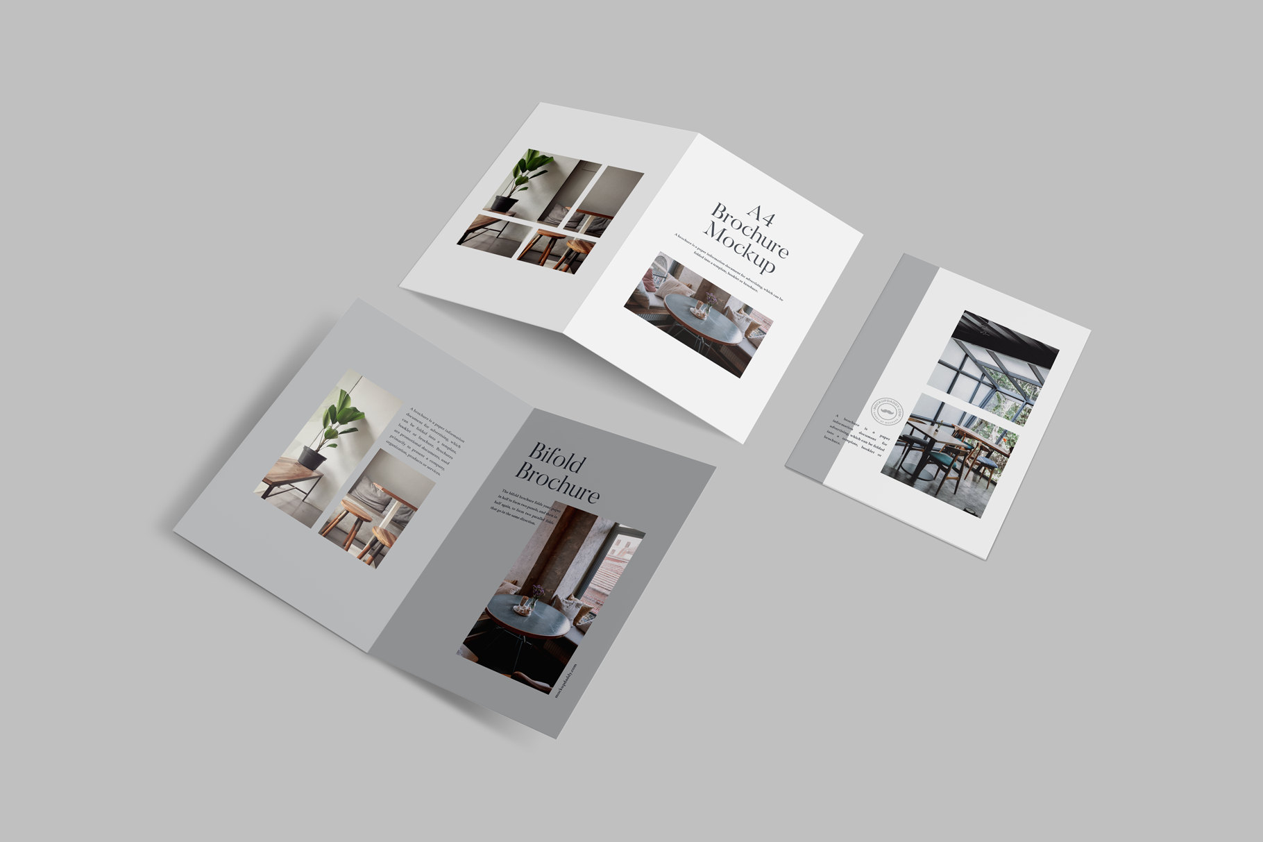 Editable A4 bi-fold brochure mockup with colorful design