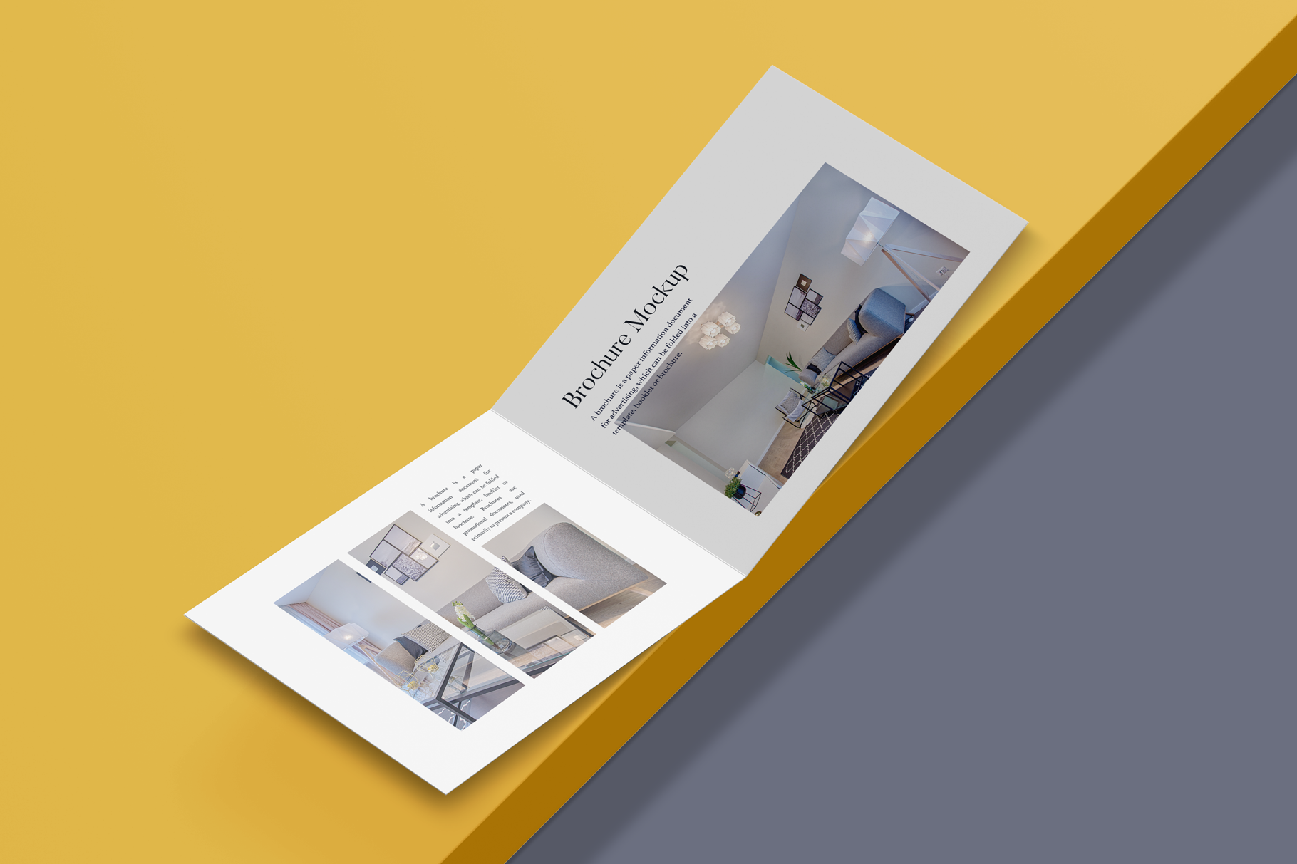 Landscape 2 Fold A4 Brochure Mockup Mockup Daddy