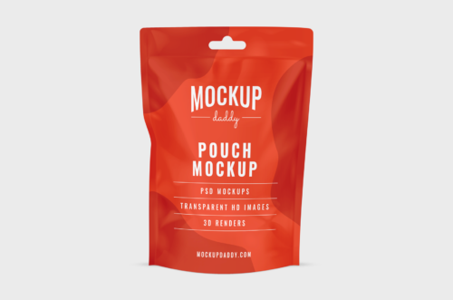 Pouch with Hanging Hole PSD Mockup