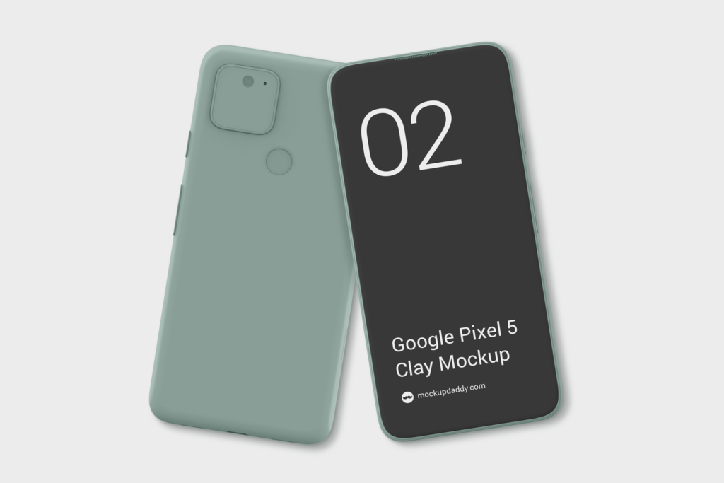 Green Google Pixel 5 Clay Mockup