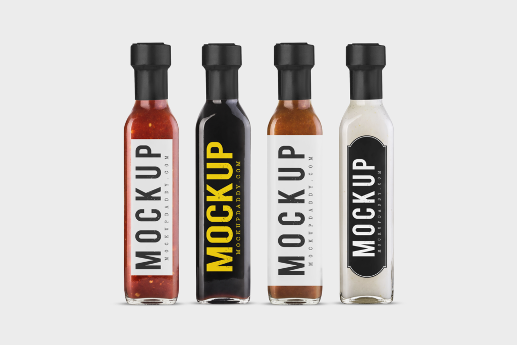 Download BBQ Sauce Bottles Mockup - Mockup Daddy