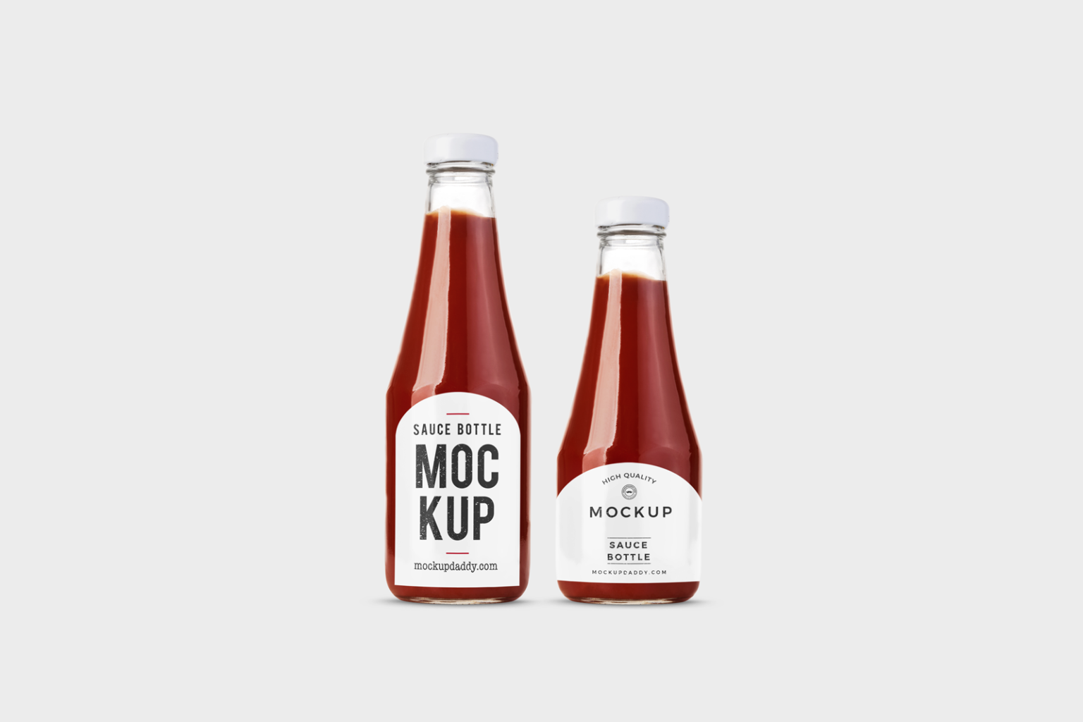 Glass Ketchup Bottles Mockup Mockup Daddy
