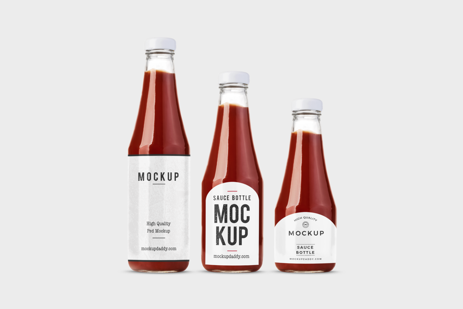 Glass Ketchup Bottles Mockup Mockup Daddy