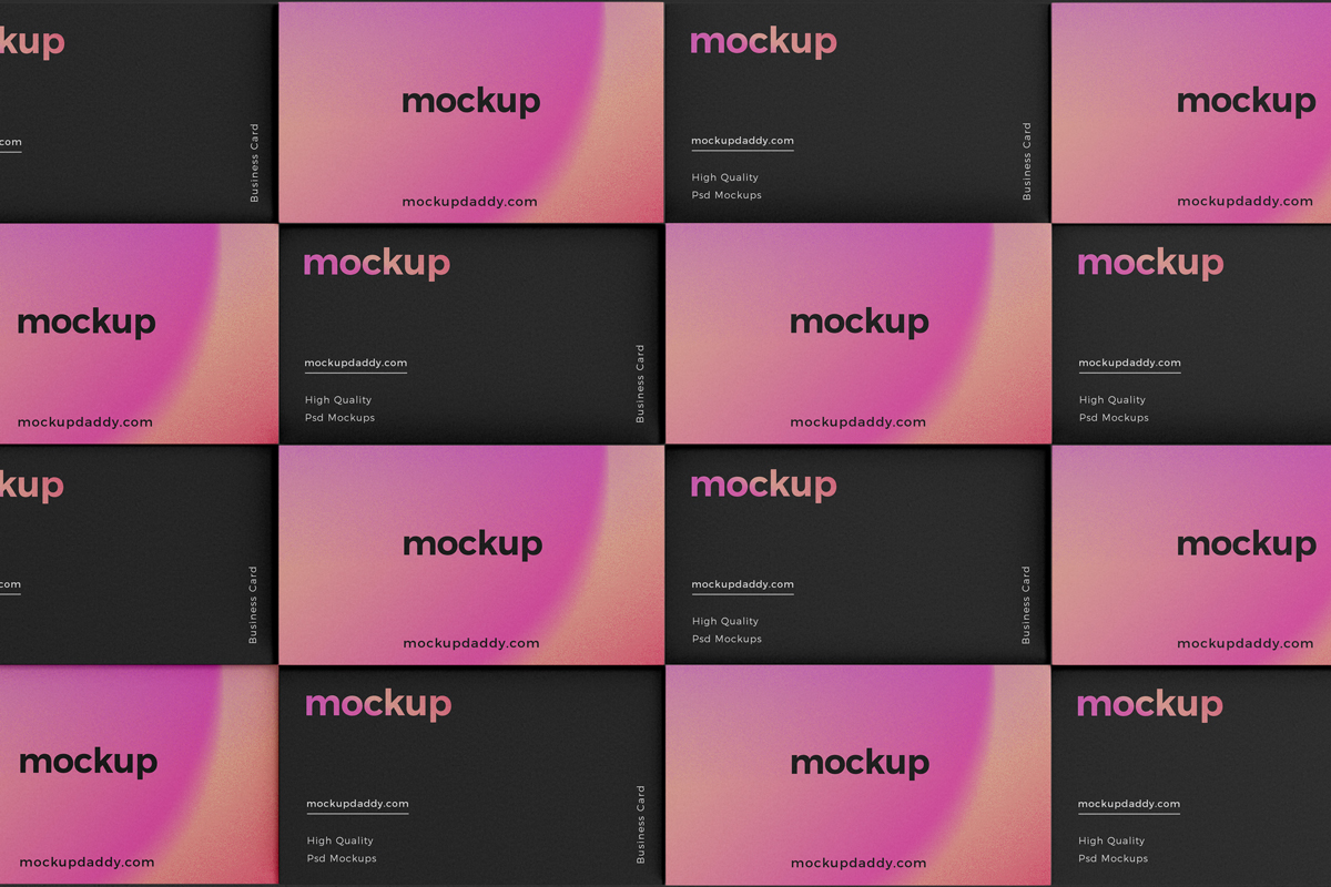 Black and pink mockup of branding materials