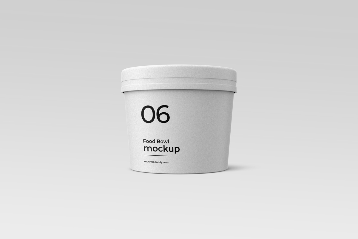 White plastic bucket with lid on white background.