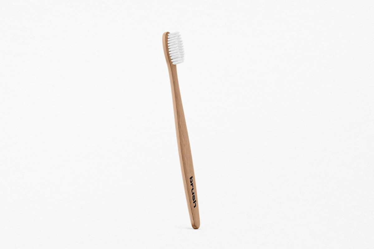 Bamboo Toothbrush PSD mockup