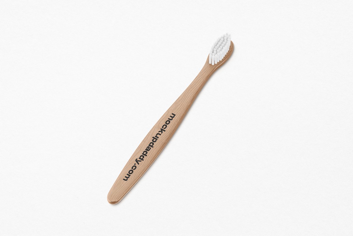 Bamboo Toothbrush mockup on white background