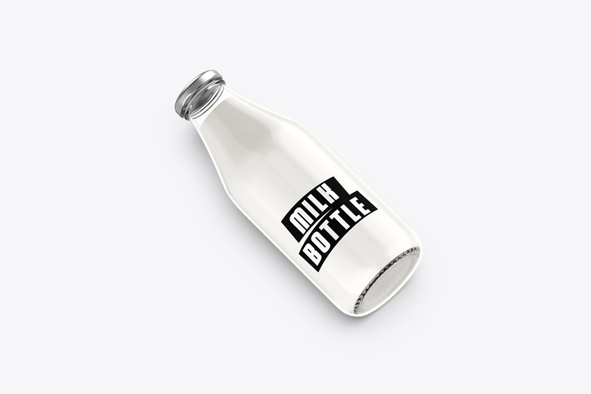 Big milk bottle PSD mockup