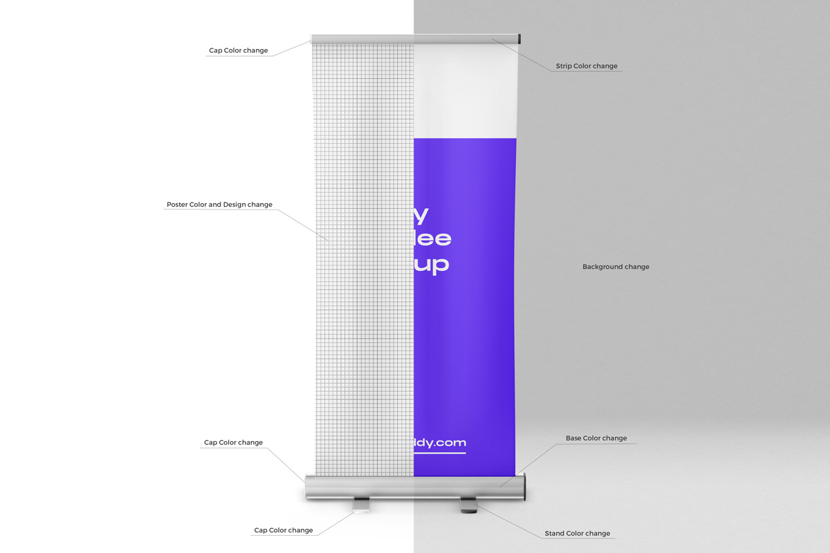 Digital X-stand banner mockup with geometric shapes