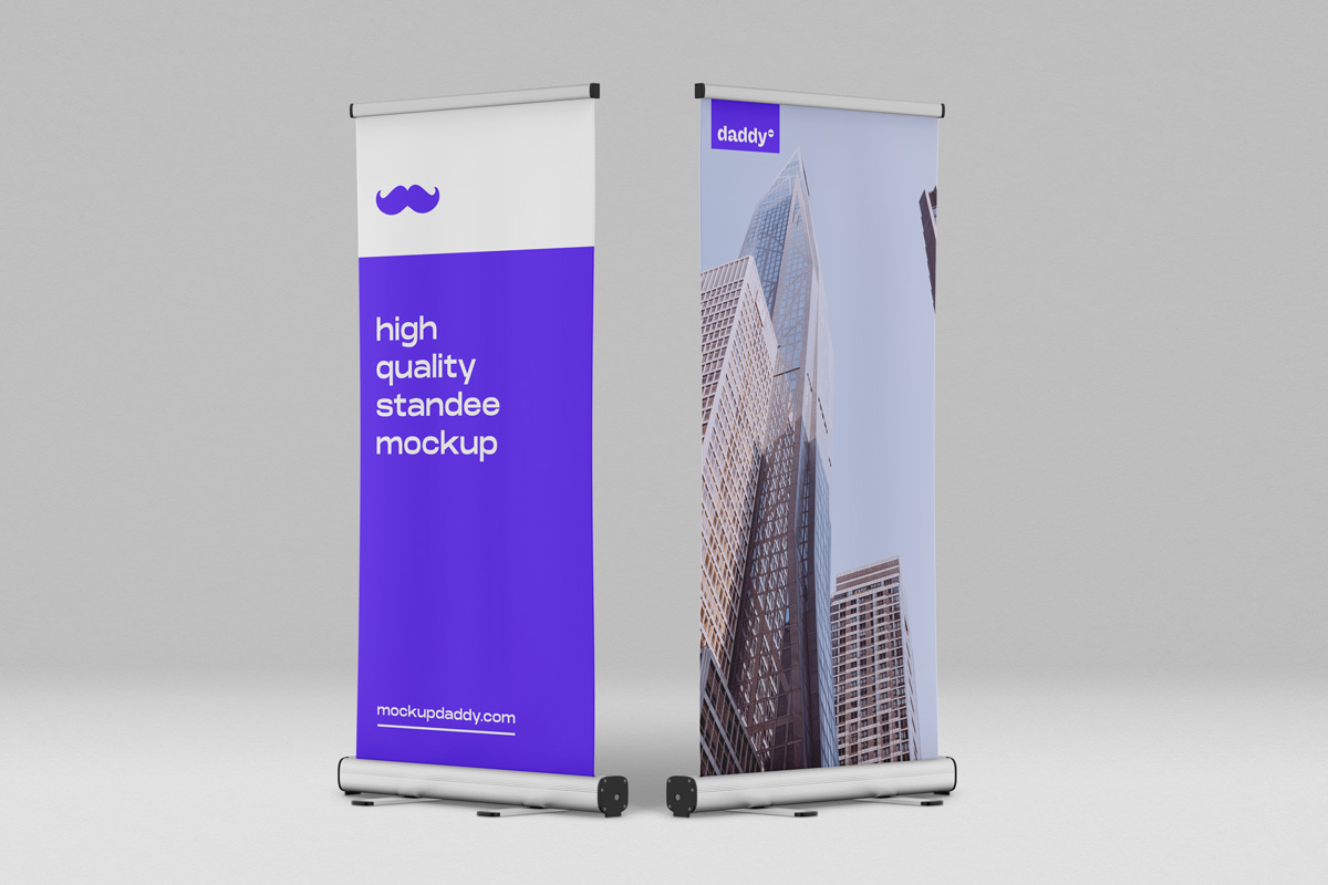 Digital X-stand banner mockup with customizable design 
