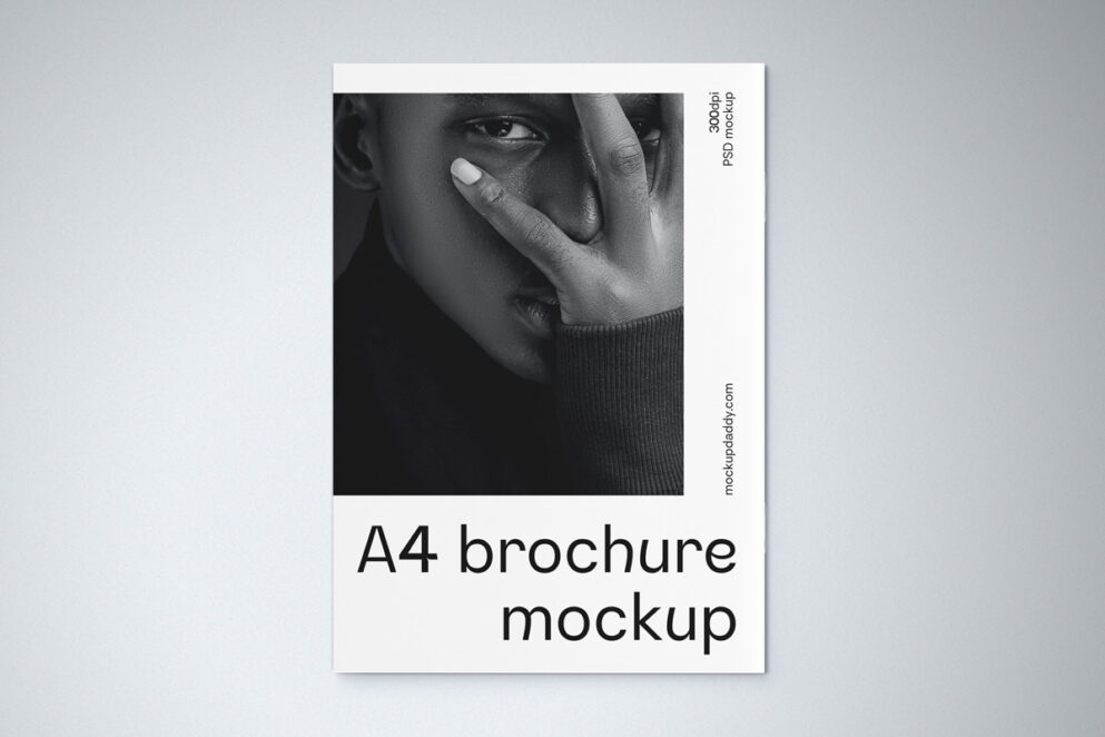 A5 landscape brochure design mockup in Photoshop