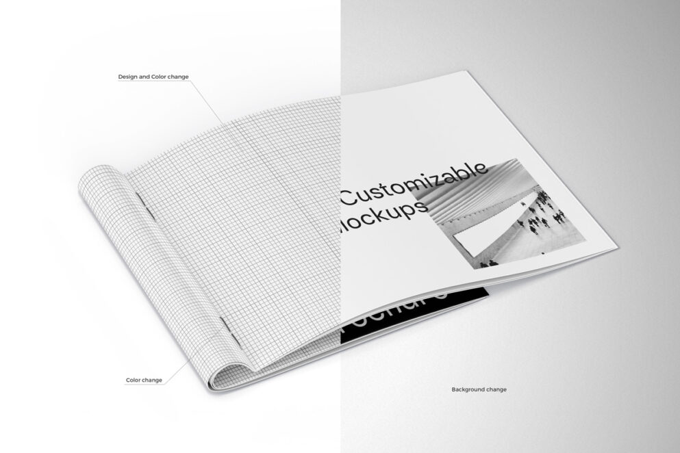 Landscape brochure cover design mockup