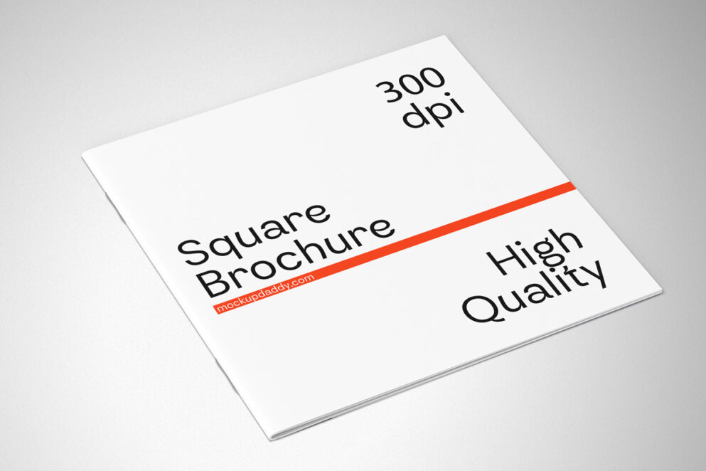 3D square brochure mockup with a customizable cover