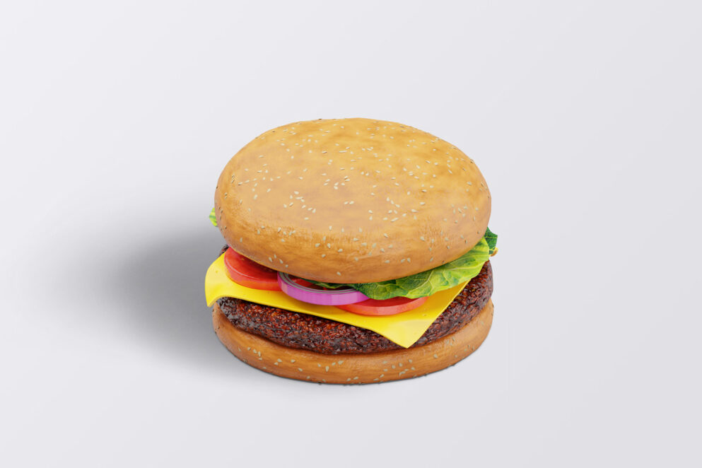 Burger Packaging Isometric Mockup