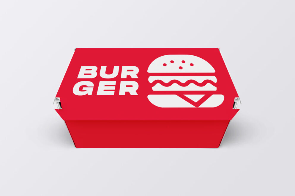  Red Burger Packaging Mockup