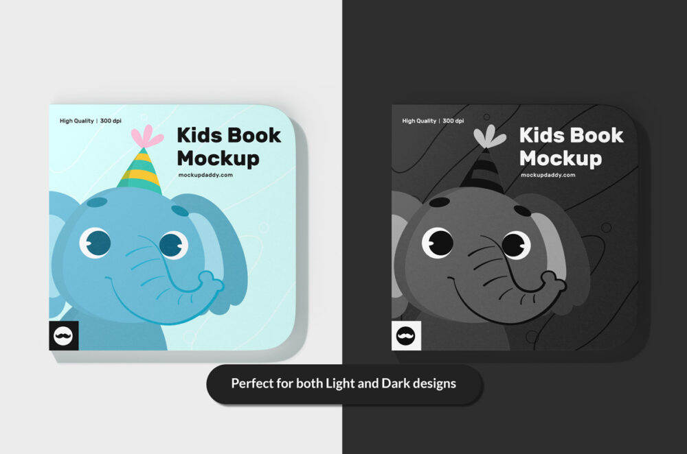 Digital PSD Template for Creative Design, Realistic Kids Book Presentation, Mockup for Artists