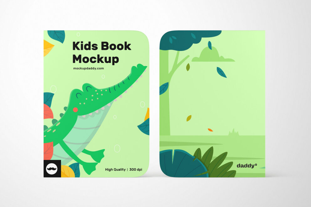 Children's Book Mockup Back and Front