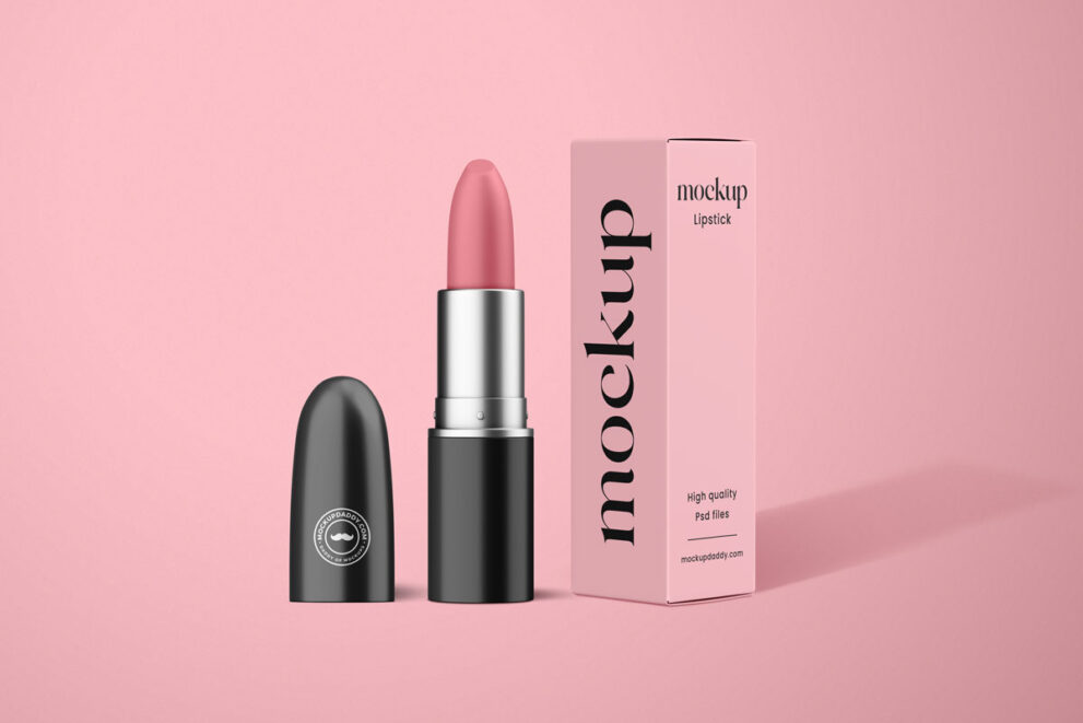 Lipstick and Box Mockup Mockup Daddy