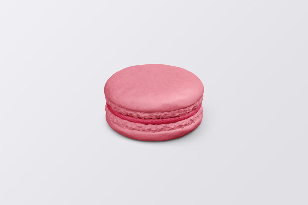  Pink Macarons 3d Model Mockup on with background