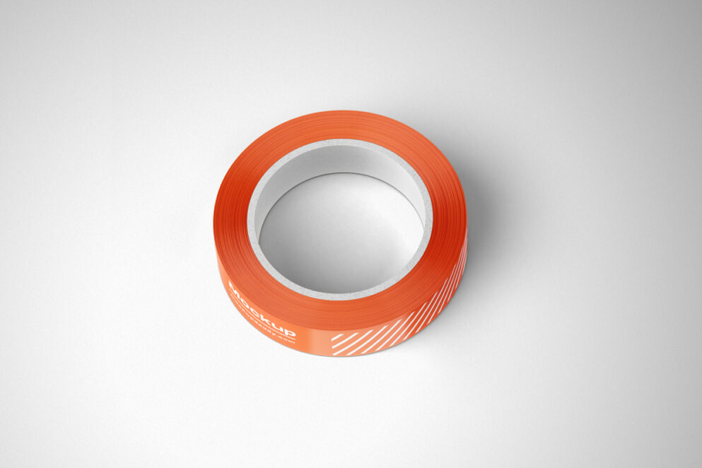 Orange tap roll packaking mockup on a white background
