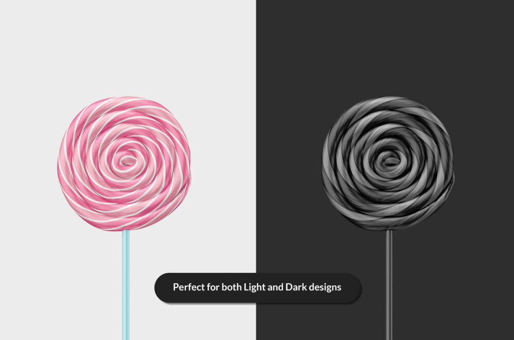 Spiral Candy PSD Mockup in pink and black design 