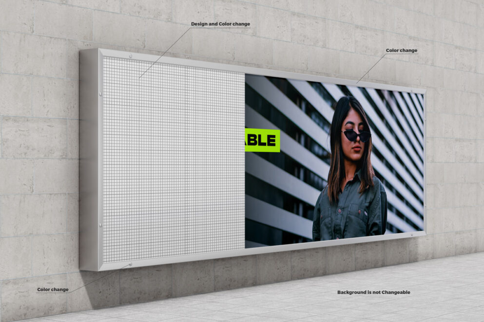 Digital subway ad screen mockup