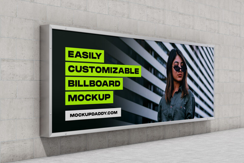 Blank digital billboard mockup isolated