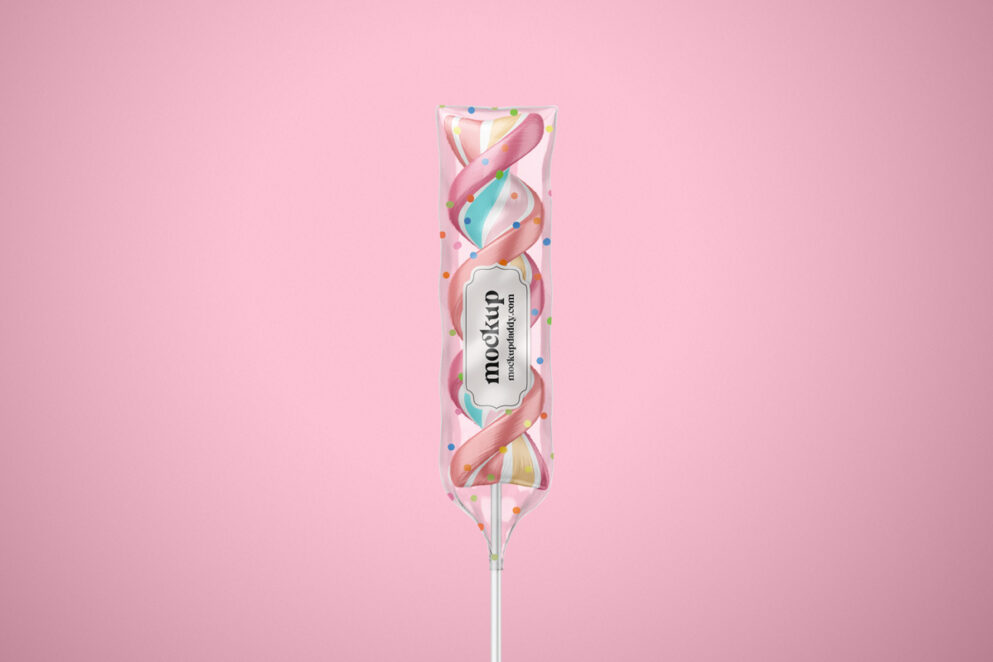  multicolor Twisted Lollipop Packaging Mockup
