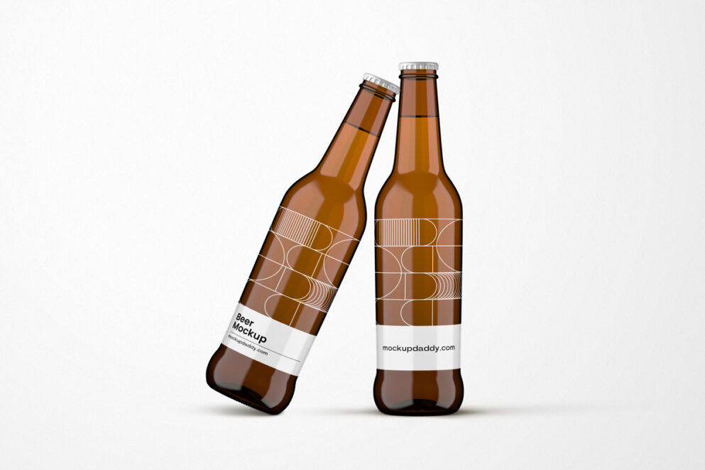 British Beer Bottle Label Mockup