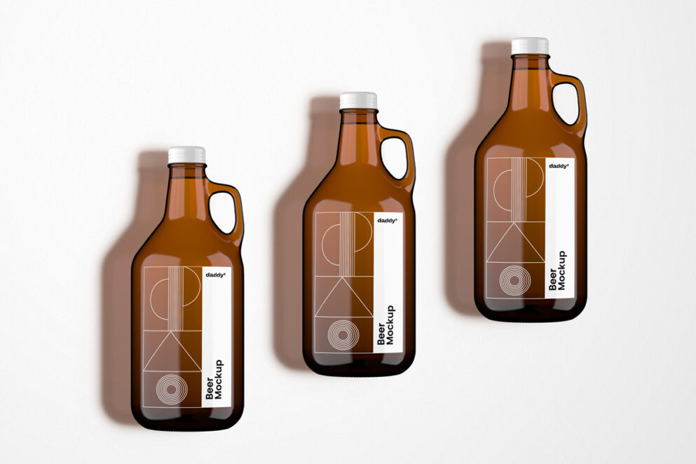 Growler Bottle Mockups to give unique look to your packaging