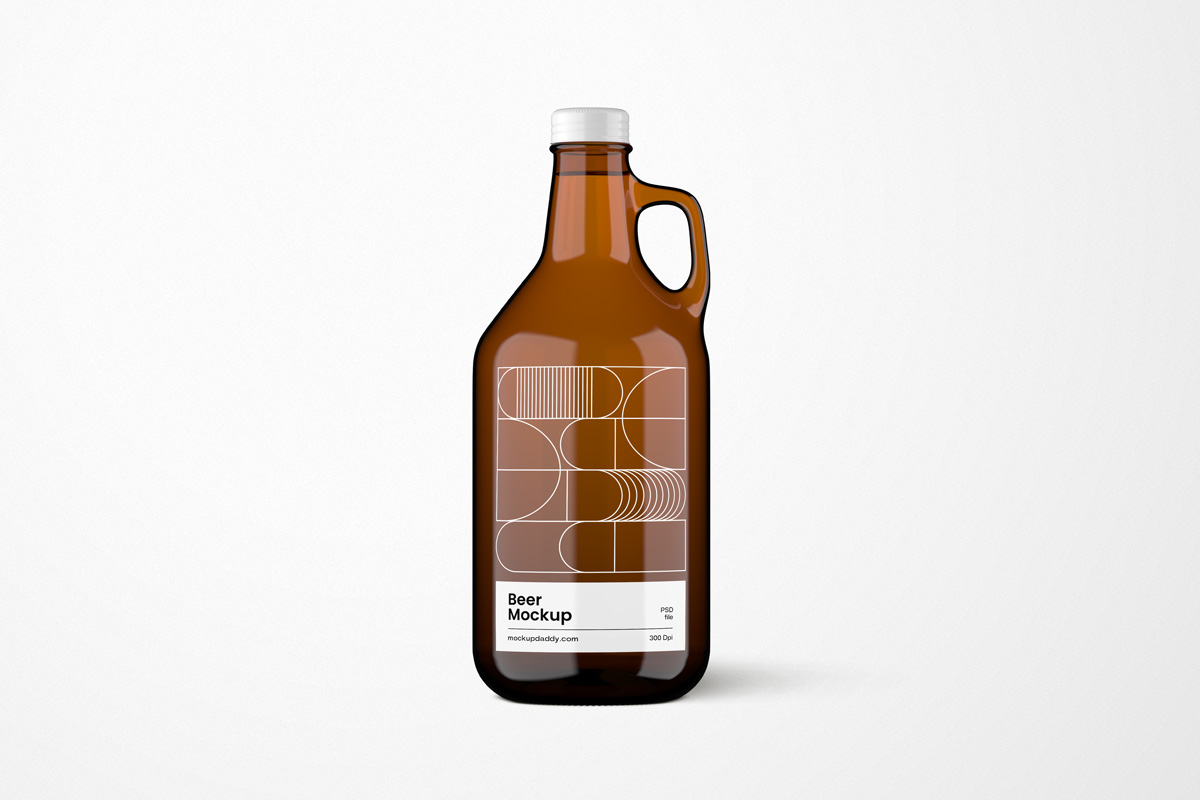 Growler Bottle Mockup - Mockupdaddy