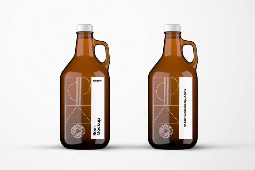 Growler Beer Bottle PSD Mockup