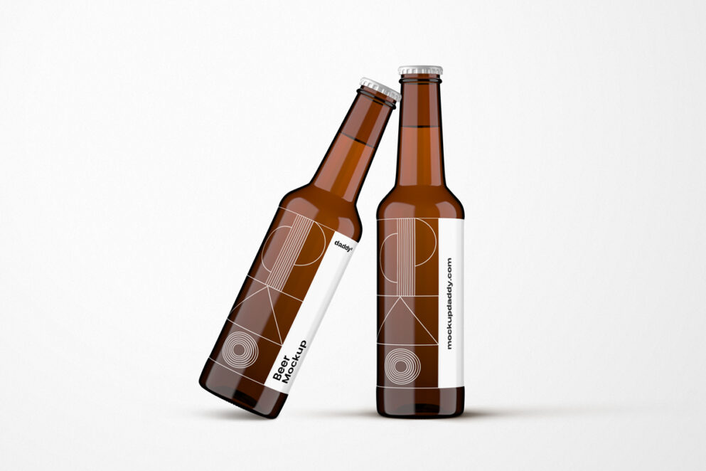 Long Neck Beer Bottle Isolated Mockup