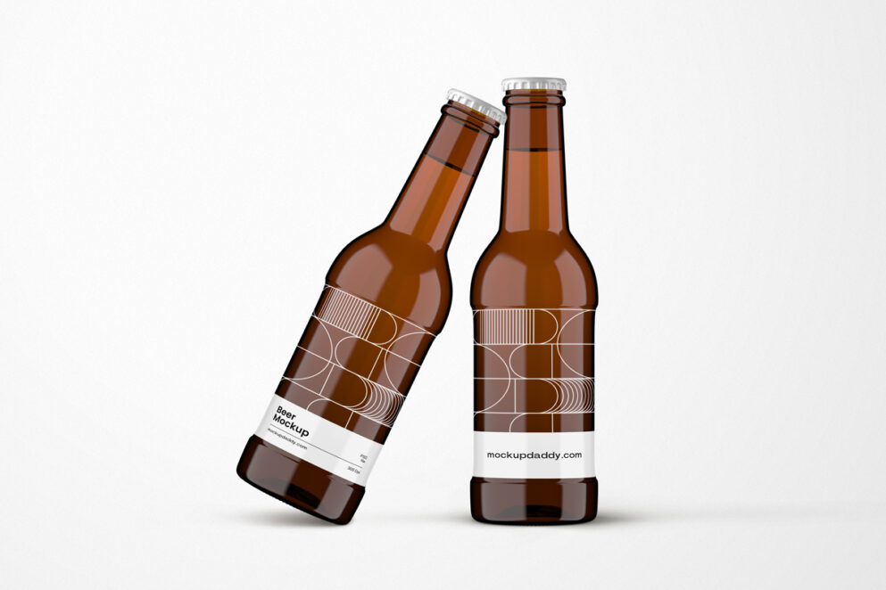 Small Beer Bottle Label Mockup