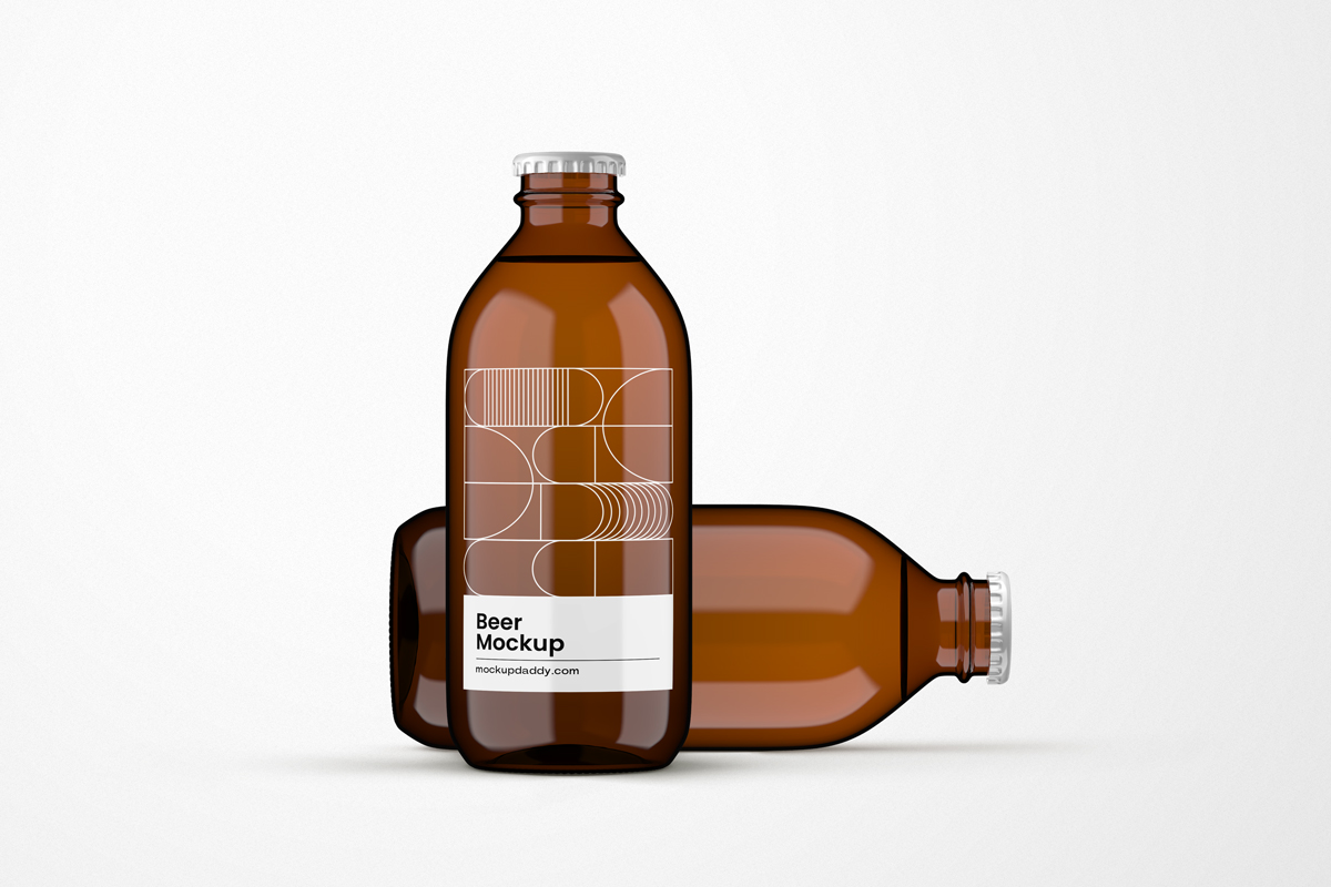 Stubby Beer Bottle Mockup to present your Beer Label Design