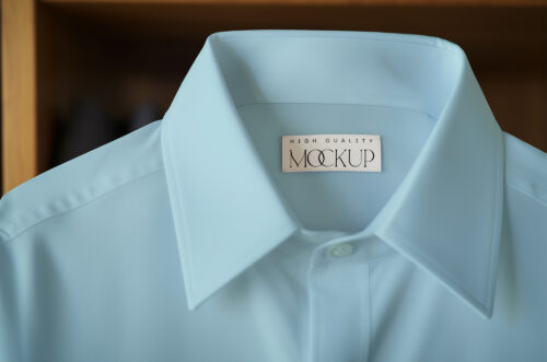 Light blue shirt tag mockup