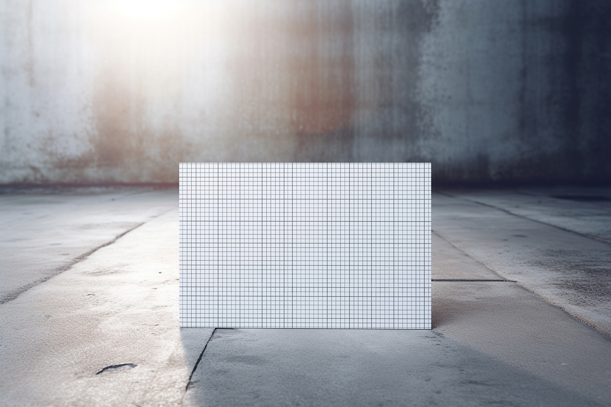 Free Download Business card mockup on concrete background grid