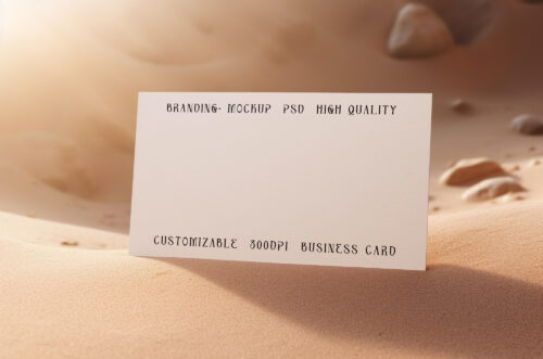 Business card mockup on the send