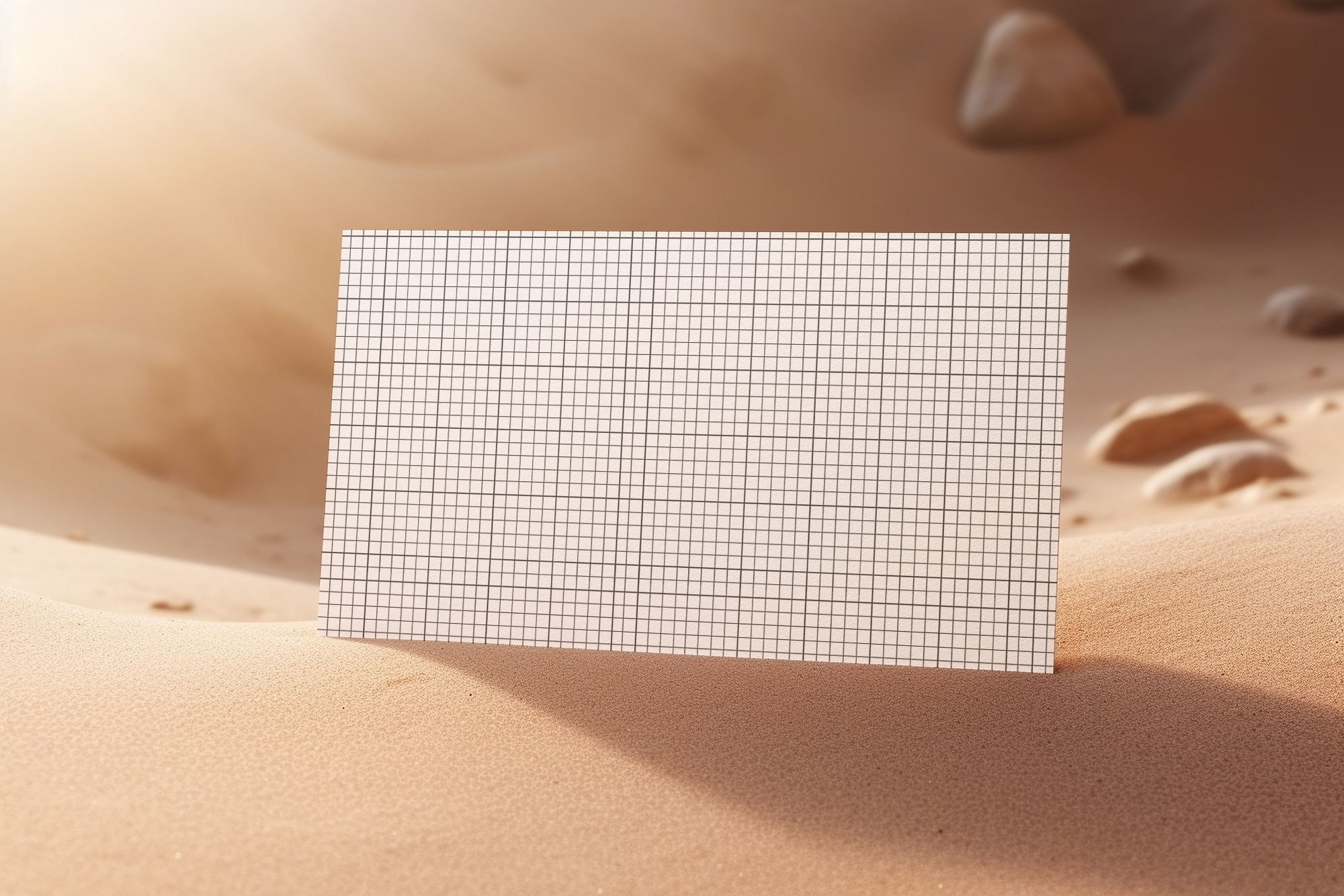 Free Download Business card mockup on the send grid (1)