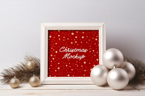 Christmas-frame-mockup-with-bauble-balls-