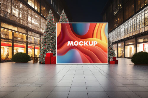 Christmas-sign-board-mockupi-mall
